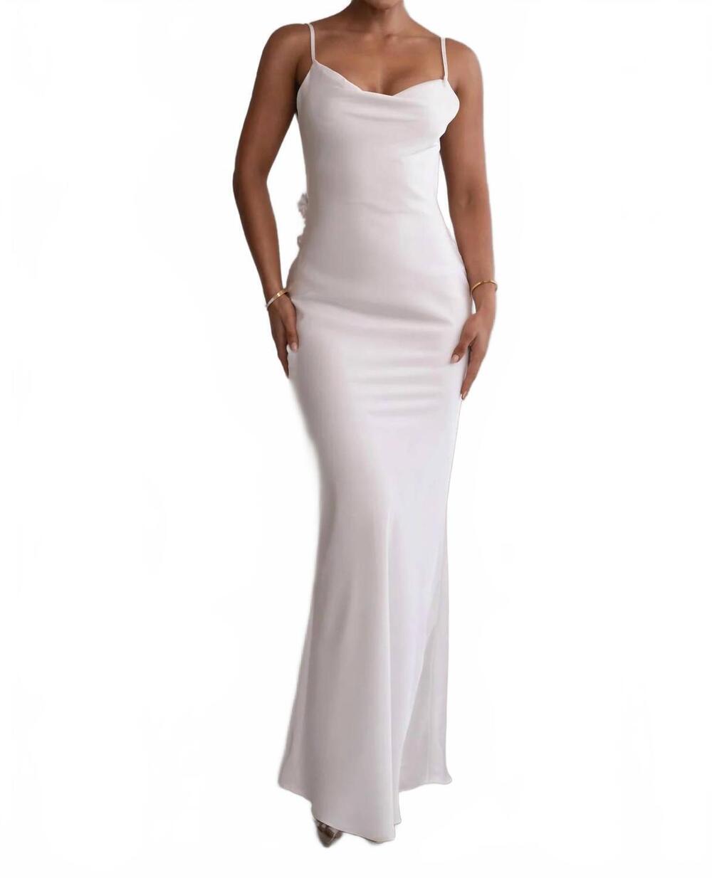 NEW JLUXLABEL down the aisle satin gown in ivory